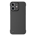 For iPhone 12 Frameless Metallic Paint Hybrid PC Phone Case(Matte Black)