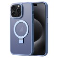 For iPhone 15 Pro Max Skin Feel MagSafe Magnetic Holder Phone Case(Blue)