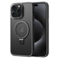 For iPhone 15 Pro Skin Feel MagSafe Magnetic Holder Phone Case(Black)