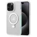 For iPhone 15 Pro Skin Feel MagSafe Magnetic Holder Phone Case(Matte White)