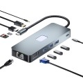 BYL-2309 Type-C to HDMI 4K 60Hz + DP HD + VGA + RJ47 + USB3.2 + Audio 3.5mm + PD100W + SD + TF Docki