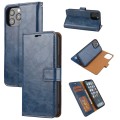For iPhone 15 Pro Max Crazy Horse Texture Detachable Horizontal Flip PU Case(Blue)