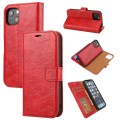 For iPhone 15 Crazy Horse Texture Detachable Horizontal Flip PU Case(Red)