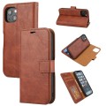 For iPhone 15 Crazy Horse Texture Detachable Horizontal Flip PU Case(Brown)