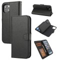 For iPhone 15 Cross Texture Detachable Horizontal Flip PU Leather Case(Black)