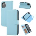 For iPhone 15 Cross Texture Detachable Horizontal Flip PU Leather Case(Blue)