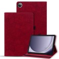 For Samsung Galaxy Tab A9+ Calf Texture Embossed Leather Tablet Case(Red)