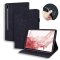 For Samsung Galaxy Tab S9 FE+ Calf Texture Embossed Leather Tablet Case(Black)