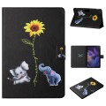 For Samsung Galaxy Tab A9 Colored Drawing Horizontal Flip PU Tablet Case with Sleep / Wake-up Functi