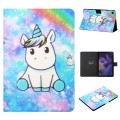 For Samsung Galaxy Tab A9+ Colored Drawing Horizontal Flip PU Tablet Case with Sleep / Wake-up Funct