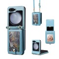 For Samsung Galaxy Z Flip5 ESEBLE Star Series Lanyard Holder Card Slot Phone Case(Blue)