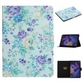 For Samsung Galaxy Tab A9 Flower Pattern Horizontal Flip PU Tablet Case with Sleep / Wake-up Functio