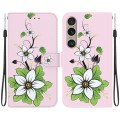 For Sony Xperia 1 VI Crystal Texture Colored Drawing Leather Phone Case(Lily)