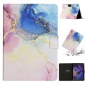 For Samsung Galaxy Tab A9+ Marble Pattern Smart PU Tablet Case with Sleep / Wake-up Function(Pink Bl