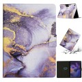 For Samsung Galaxy Tab A9 Marble Pattern Smart PU Tablet Case with Sleep / Wake-up Function(Purple)