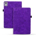 For Lenovo Tab M11 / Xiaoxin Pad 11 2024 Calf Texture Embossed Leather Tablet Case(Purple)