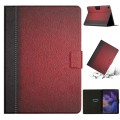 For Samsung Galaxy Tab A9 Stitching Solid Color Smart PU Tablet Case with Sleep / Wake-up Function(R