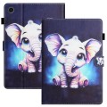 For Samsung Galaxy Tab A9 Coloured Drawing Stitching Smart PU Tablet Case with Sleep / Wake-up Funct