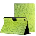 For Samsung Galaxy Tab A9+ Solid Color Crocodile Texture Smart PU Tablet Case with Sleep / Wake-up F