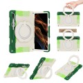 For Samsung Galaxy Tab S9 Ultra Armor Portable Rotating Ring Holder Silicone Tablet Case(Colorful Gr