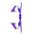 For Apple Watch SE 2023 44mm Paracord Row Beads Drawstring Braided Watch Band(Purple)