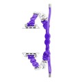 For Apple Watch 42mm Paracord Row Beads Drawstring Braided Watch Band(Purple)