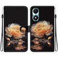 For Honor X5 Plus / Play 40C Crystal Texture Colored Drawing Leather Phone Case(Gold Peony)