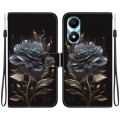 For Honor X5 Plus / Play 40C Crystal Texture Colored Drawing Leather Phone Case(Black Rose)