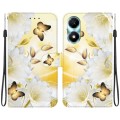 For Honor X5 Plus / Play 40C Crystal Texture Colored Drawing Leather Phone Case(Gold Butterfly Epiph