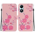 For Honor X5 Plus / Play 40C Crystal Texture Colored Drawing Leather Phone Case(Cherry Blossoms)