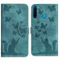 For Xiaomi Redmi Note 8 Butterfly Cat Embossing Flip Leather Phone Case(Wathet)