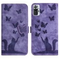 For Xiaomi Redmi Note 10 Pro Butterfly Cat Embossing Flip Leather Phone Case(Purple)