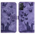 For Xiaomi Redmi Note 11 Pro 4G/5G Global Butterfly Cat Embossing Flip Leather Phone Case(Purple)