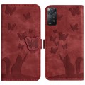 For Xiaomi Redmi Note 11 Pro 4G/5G Global Butterfly Cat Embossing Flip Leather Phone Case(Red)