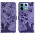 For Xiaomi Redmi Note 13 Pro 5G Butterfly Cat Embossing Flip Leather Phone Case(Purple)