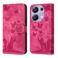 For Xiaomi Redmi Note 13 Pro 4G Butterfly Cat Embossing Flip Leather Phone Case(Pink)