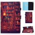 For Samsung Galaxy Tab A9 Colored Drawing Stitching Horizontal Flip Tablet Leather Case(Bookshelf)