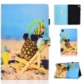 For Samsung Galaxy Tab A9 Colored Drawing Smart Leather Tablet Case(Pineapple)