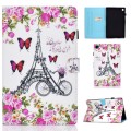 For Samsung Galaxy Tab A9+ Colored Drawing Smart Leather Tablet Case(Flower Tower)