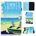 For Samsung Galaxy Tab A9+ Colored Drawing Smart Leather Tablet Case(Beach)