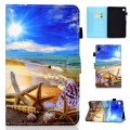 For Samsung Galaxy Tab A9+ Colored Drawing Stitching Horizontal Flip Leather Tablet Case with Card S
