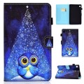 For Samsung Galaxy Tab A9 Colored Drawing Stitching Horizontal Flip Leather Tablet Case with Card Sl