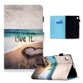 For Samsung Galaxy Tab A9+ Colored Drawing Stitching Flip Leather Tablet Case(Love)