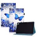 For Samsung Galaxy Tab A9+ Colored Drawing Elastic Band Smart Leather Tablet Case(Flower Butterfly)