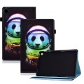For Samsung Galaxy Tab A9+ Colored Drawing Elastic Band Smart Leather Tablet Case(Space Bear)