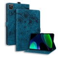 For Xiaomi Pad 6 / 6 Pro Cartoon Sakura Cat Embossed Leather Tablet Case(Blue)