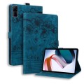 For Xiaomi Redmi Pad 10.61 2022 Cartoon Sakura Cat Embossed Leather Tablet Case(Blue)
