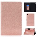 For Samsung Galaxy Tab A9+ Glitter Powder Leather Tablet Case with Sleep / Wake-up Function(Rose Gol