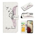 For Samsung Galaxy A24 4G Oil Embossed 3D Drawing Leather Phone Case(Feather)