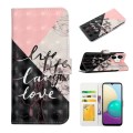For Samsung Galaxy A04e Oil Embossed 3D Drawing Leather Phone Case(Stitching Marble)